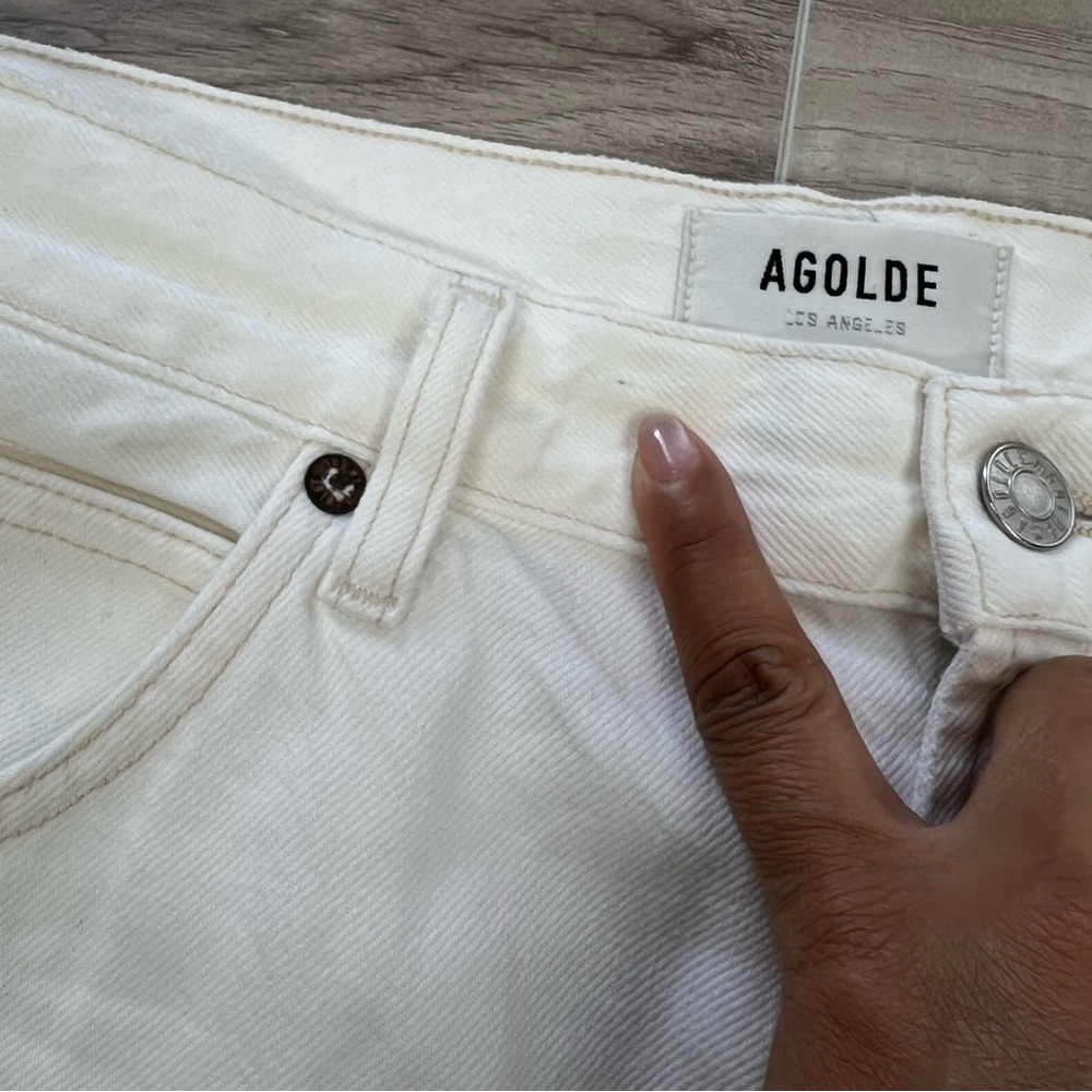 Agolde Pinch Waist Ultra High Rise Short in Cumulus (White) Size 29 - Picture 13 of 15